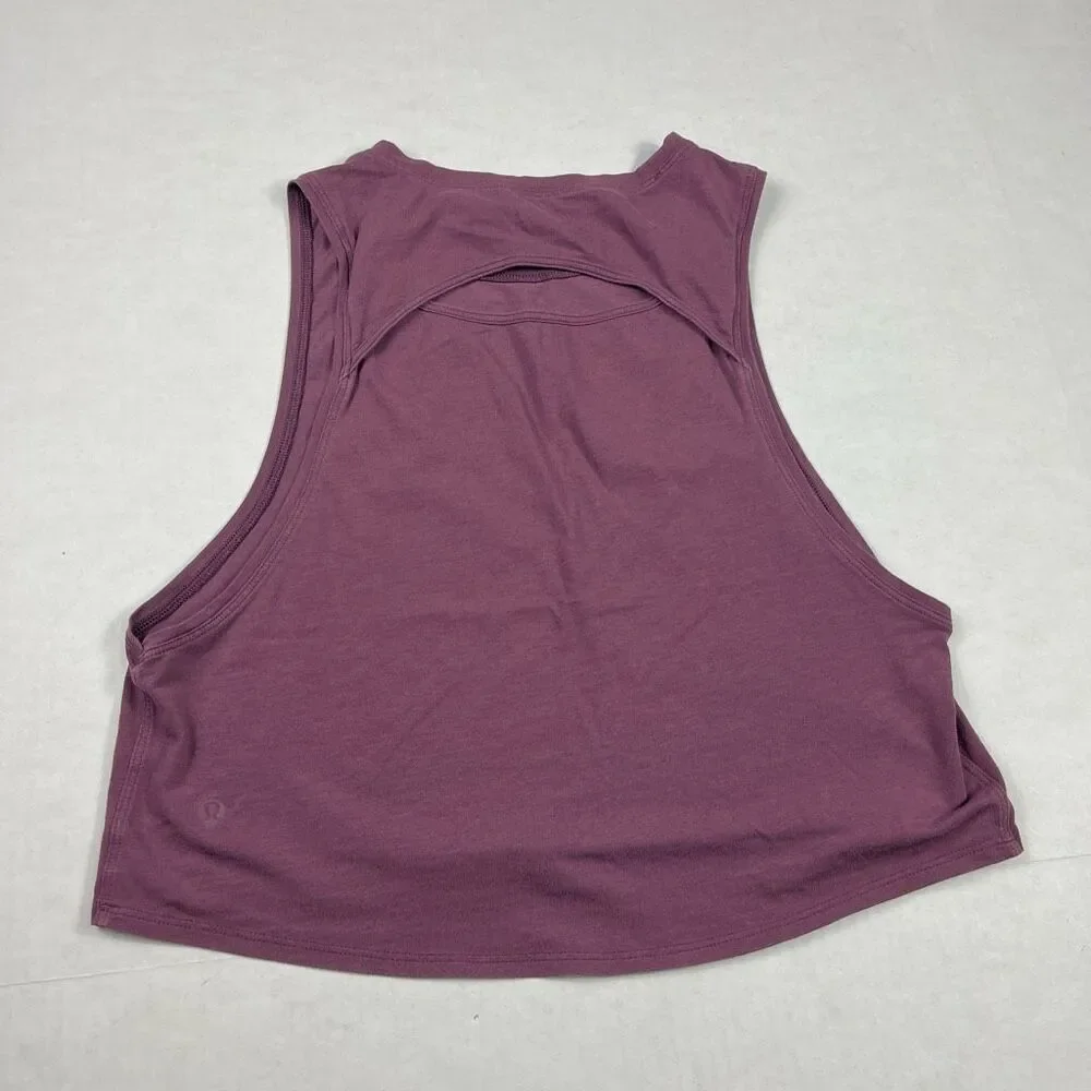Lululemon Womens Cropped Tank Top Purple Relaxed Fit Athleisure Sleeveless 4/6